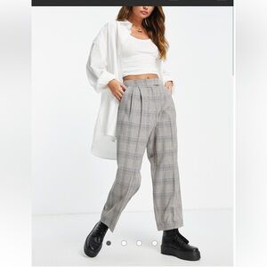 ASOS Black and White Trousers with Relaxed Fit